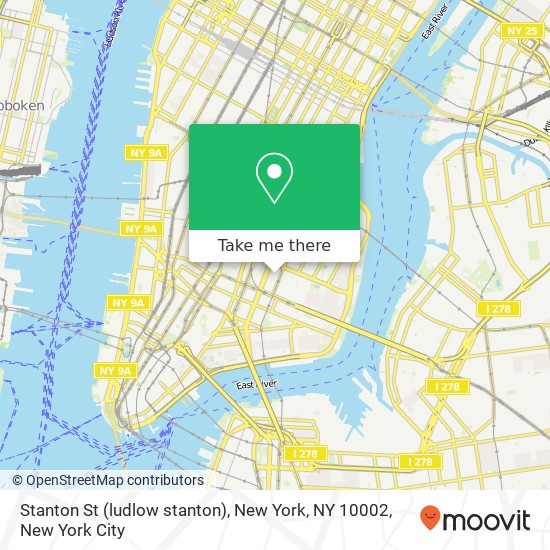 Mapa de Stanton St (ludlow stanton), New York, NY 10002