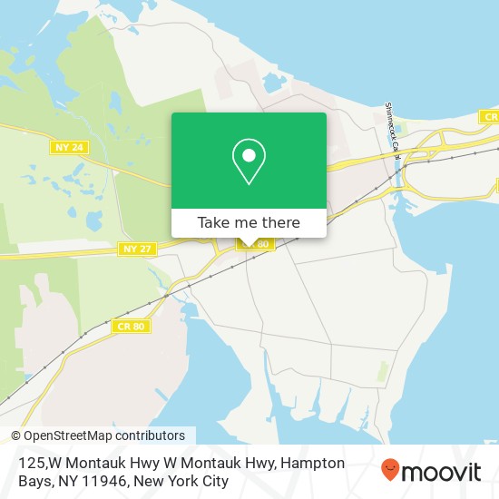 Mapa de 125,W Montauk Hwy W Montauk Hwy, Hampton Bays, NY 11946