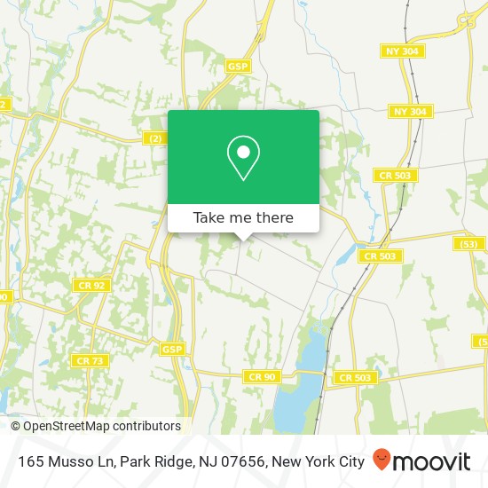 Mapa de 165 Musso Ln, Park Ridge, NJ 07656