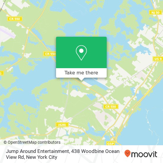 Mapa de Jump Around Entertainment, 438 Woodbine Ocean View Rd