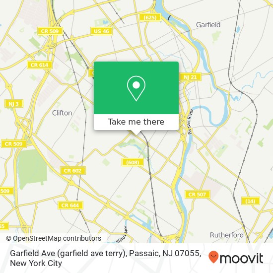 Garfield Ave (garfield ave terry), Passaic, NJ 07055 map