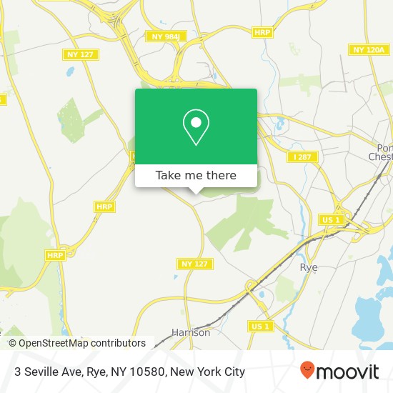 Mapa de 3 Seville Ave, Rye, NY 10580