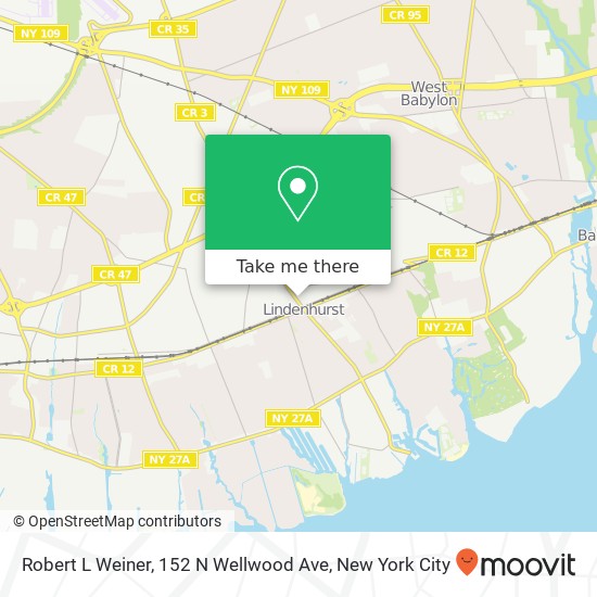 Robert L Weiner, 152 N Wellwood Ave map