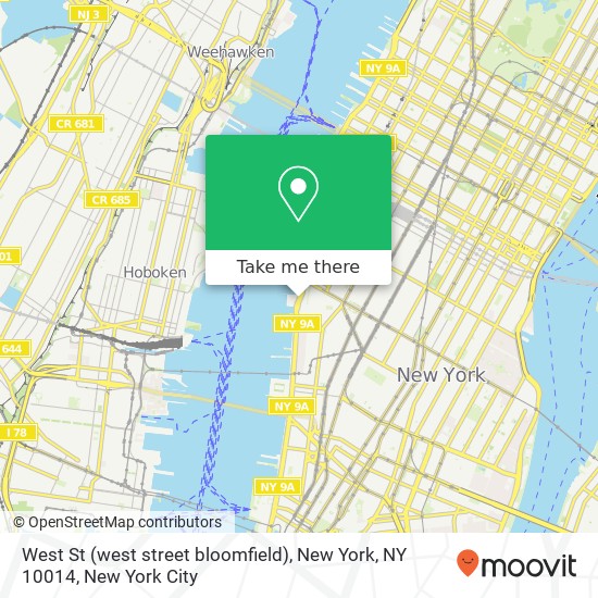 Mapa de West St (west street bloomfield), New York, NY 10014