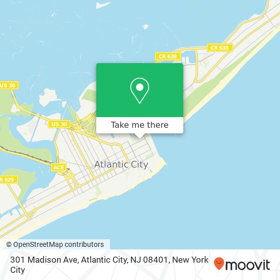 Mapa de 301 Madison Ave, Atlantic City, NJ 08401