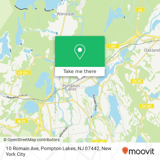 Mapa de 10 Romain Ave, Pompton Lakes, NJ 07442