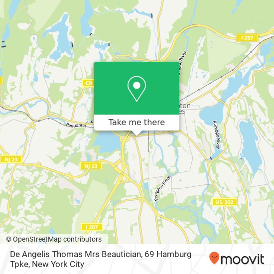 Mapa de De Angelis Thomas Mrs Beautician, 69 Hamburg Tpke