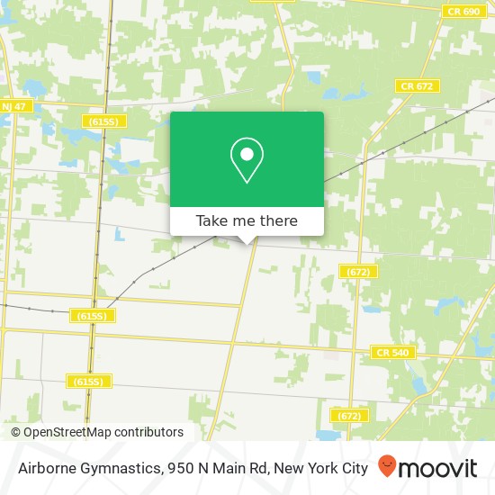 Mapa de Airborne Gymnastics, 950 N Main Rd