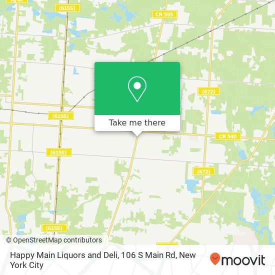 Mapa de Happy Main Liquors and Deli, 106 S Main Rd