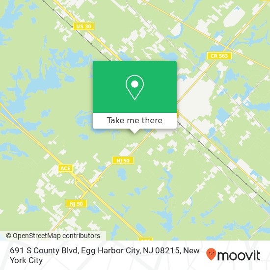 Mapa de 691 S County Blvd, Egg Harbor City, NJ 08215