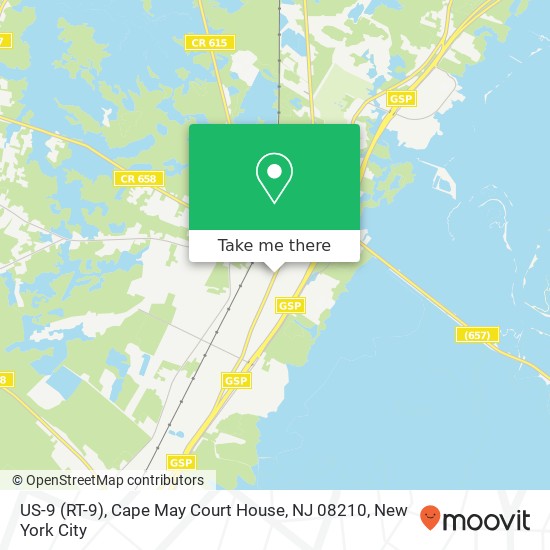 Mapa de US-9 (RT-9), Cape May Court House, NJ 08210