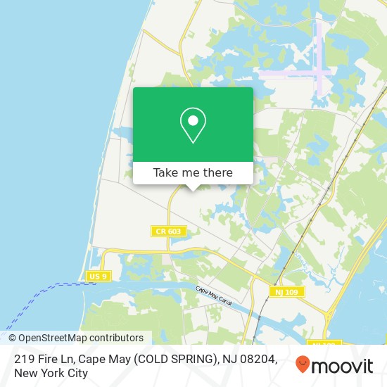 219 Fire Ln, Cape May (COLD SPRING), NJ 08204 map