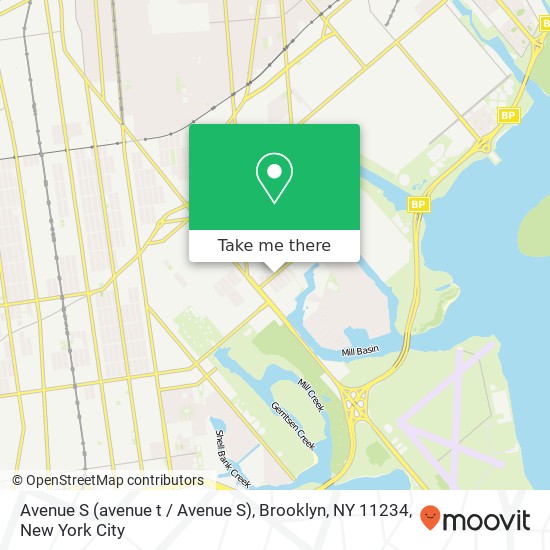 Mapa de Avenue S (avenue t / Avenue S), Brooklyn, NY 11234