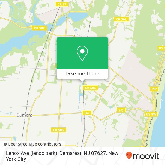 Lenox Ave (lenox park), Demarest, NJ 07627 map