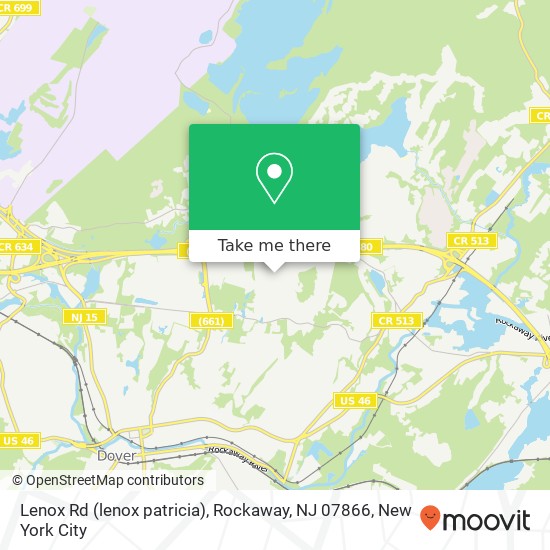 Mapa de Lenox Rd (lenox patricia), Rockaway, NJ 07866