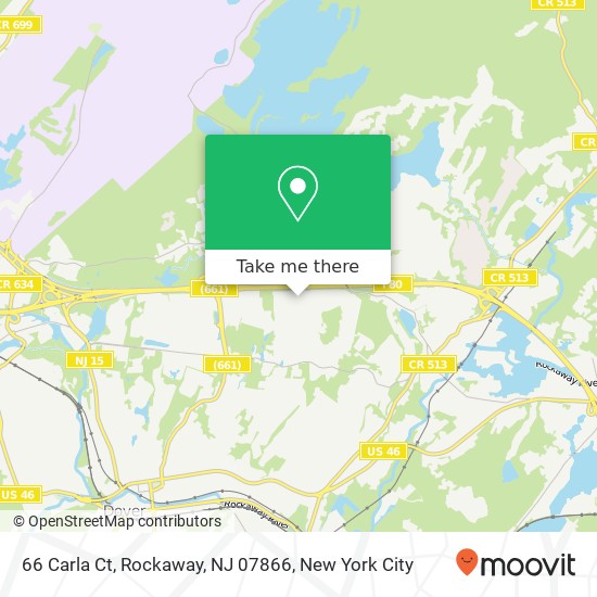 Mapa de 66 Carla Ct, Rockaway, NJ 07866