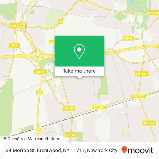 Mapa de 34 Morton St, Brentwood, NY 11717