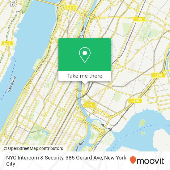 Mapa de NYC Intercom & Security, 385 Gerard Ave