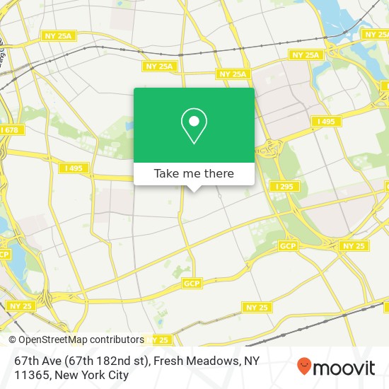 Mapa de 67th Ave (67th 182nd st), Fresh Meadows, NY 11365