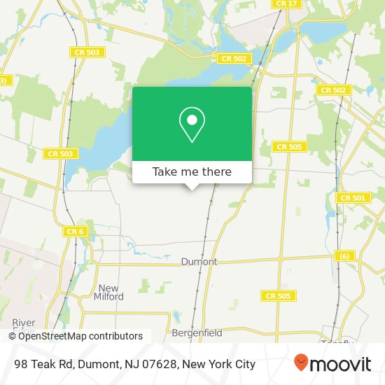 98 Teak Rd, Dumont, NJ 07628 map