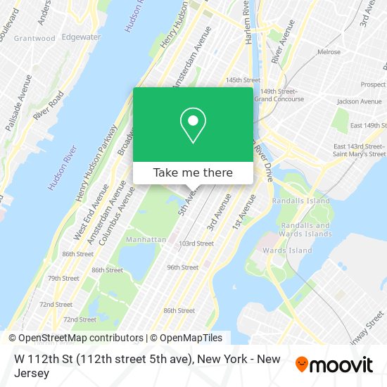 Mapa de W 112th St (112th street 5th ave)