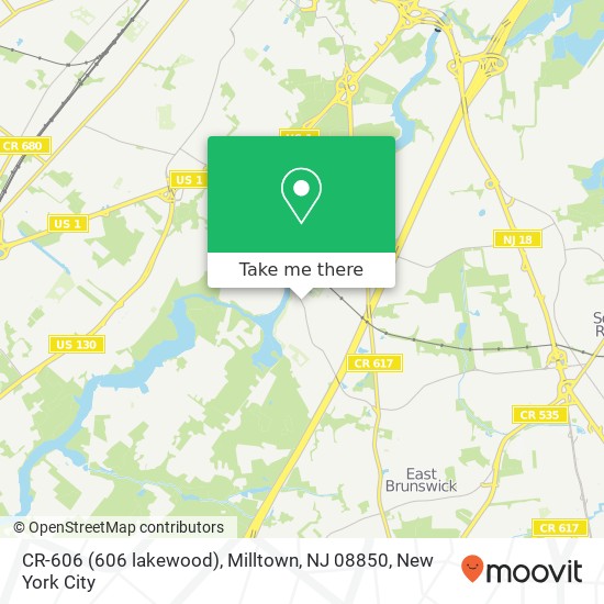Mapa de CR-606 (606 lakewood), Milltown, NJ 08850