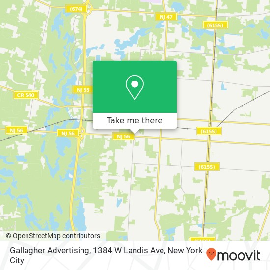 Mapa de Gallagher Advertising, 1384 W Landis Ave