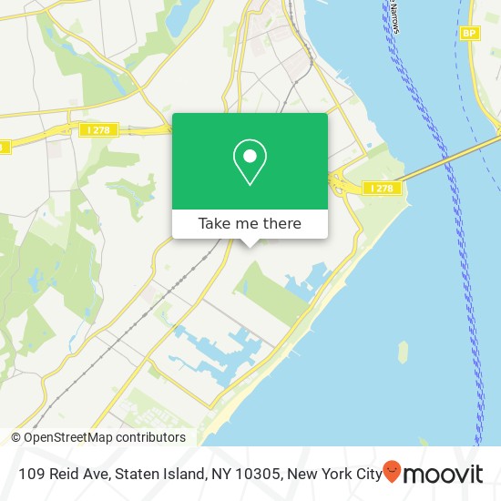 Mapa de 109 Reid Ave, Staten Island, NY 10305