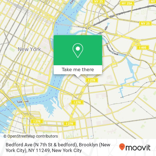 Mapa de Bedford Ave (N 7th St & bedford), Brooklyn (New York City), NY 11249