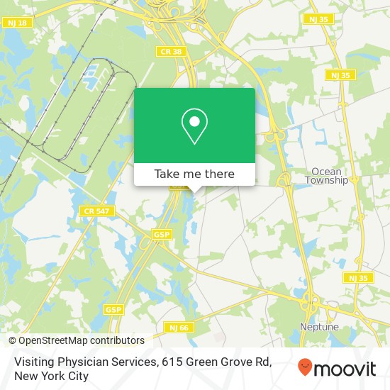 Visiting Physician Services, 615 Green Grove Rd map