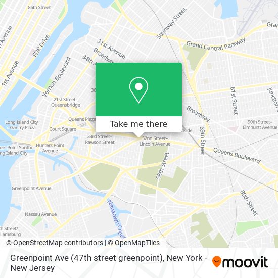 Mapa de Greenpoint Ave (47th street greenpoint)