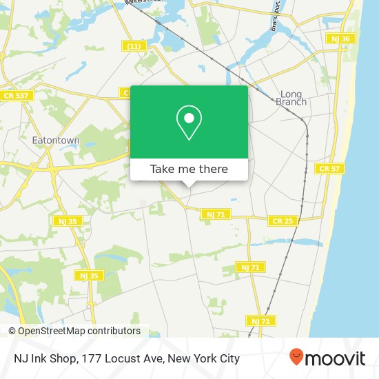 Mapa de NJ Ink Shop, 177 Locust Ave
