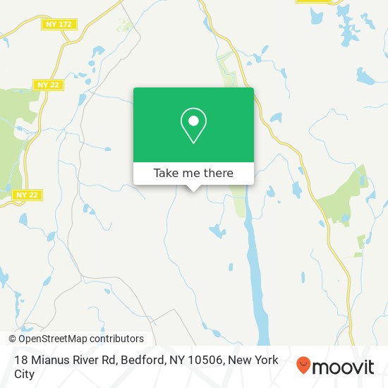 Mapa de 18 Mianus River Rd, Bedford, NY 10506