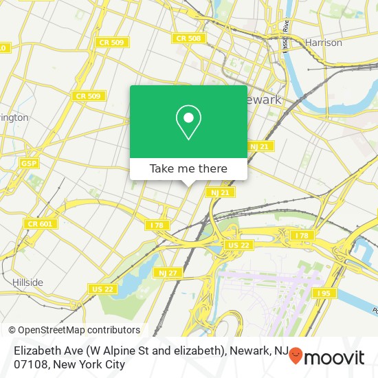 Elizabeth Ave (W Alpine St and elizabeth), Newark, NJ 07108 map