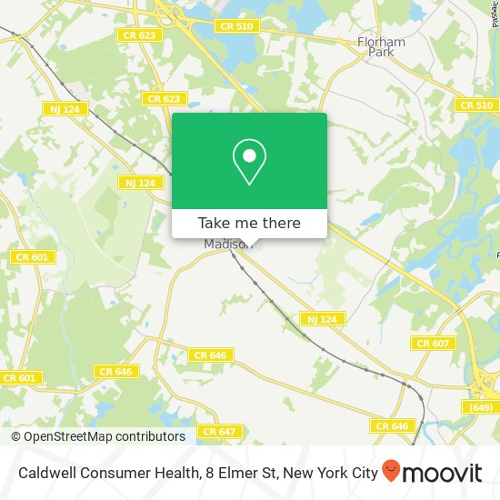 Mapa de Caldwell Consumer Health, 8 Elmer St