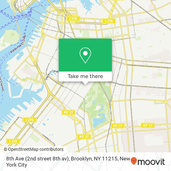 Mapa de 8th Ave (2nd street 8th av), Brooklyn, NY 11215