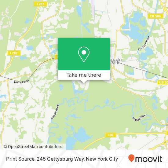 Mapa de Print Source, 245 Gettysburg Way