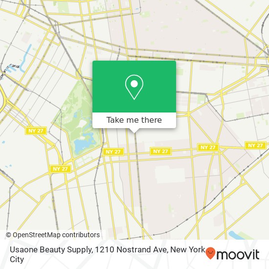 Mapa de Usaone Beauty Supply, 1210 Nostrand Ave