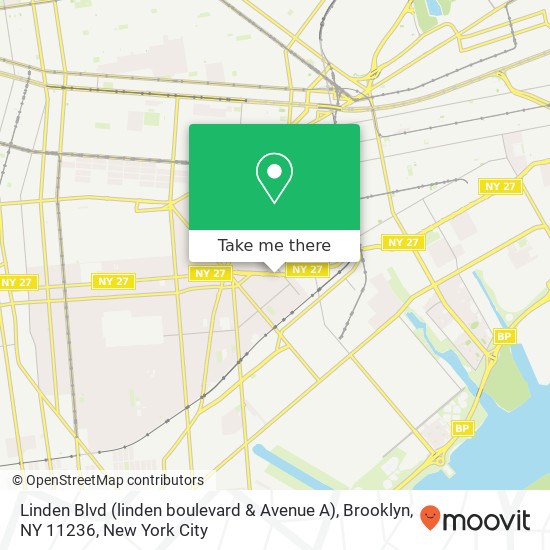 Mapa de Linden Blvd (linden boulevard & Avenue A), Brooklyn, NY 11236