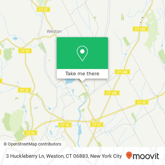 Mapa de 3 Huckleberry Ln, Weston, CT 06883