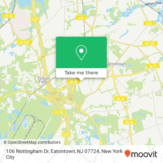 106 Nottingham Dr, Eatontown, NJ 07724 map