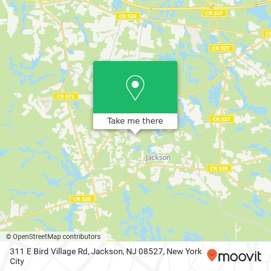 Mapa de 311 E Bird Village Rd, Jackson, NJ 08527