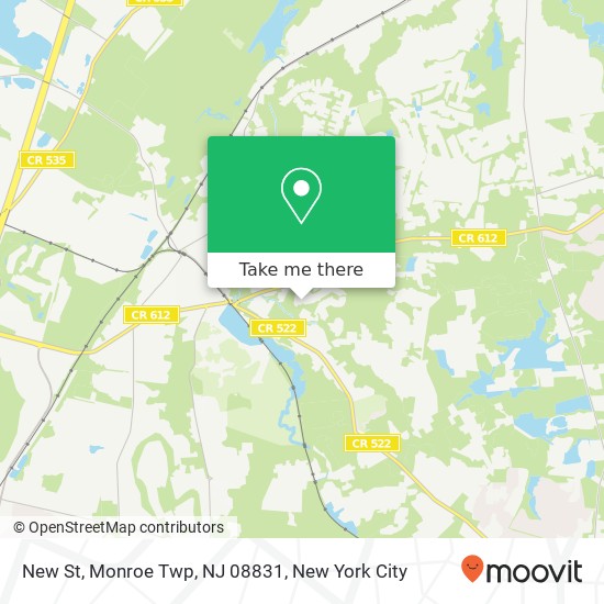 Mapa de New St, Monroe Twp, NJ 08831