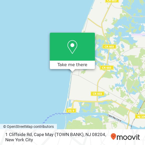 1 Cliffside Rd, Cape May (TOWN BANK), NJ 08204 map