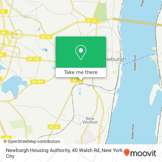 Mapa de Newburgh Housing Authority, 40 Walsh Rd