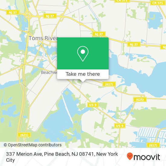 Mapa de 337 Merion Ave, Pine Beach, NJ 08741