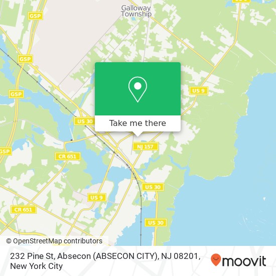 232 Pine St, Absecon (ABSECON CITY), NJ 08201 map