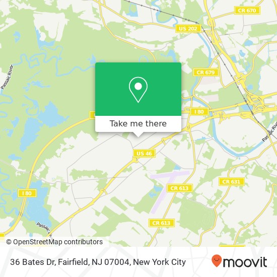 36 Bates Dr, Fairfield, NJ 07004 map