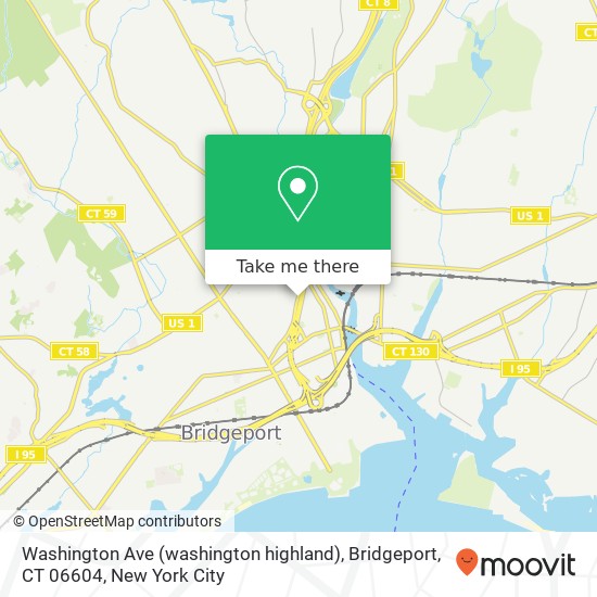 Washington Ave (washington highland), Bridgeport, CT 06604 map