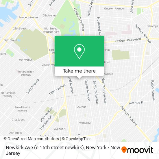 Mapa de Newkirk Ave (e 16th street newkirk)